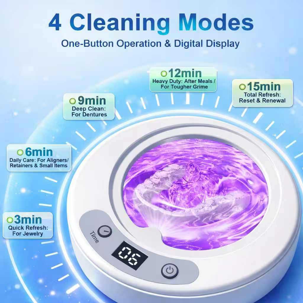 Ultrasonic Cleaning Machine with UV Sterilization for Glasses and Jewelry